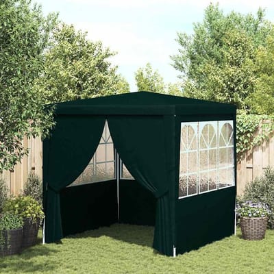 Feesttent met Zijwanden - Tuinpaviljoen Partytent - Buitenfeesten Organiseren - UV- en Waterbestendig PE - 2.5 x 2.5 m - Groen