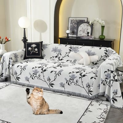 Dubbelzijdige boho-sprei met franjes - knuffeldeken, bedsprei, katoen en geweven deken