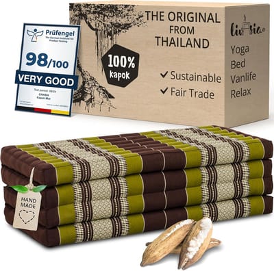 Duurzame klapmatras 200x110cm - ecologische gastenmatras voor yoga, kamperen en balkon