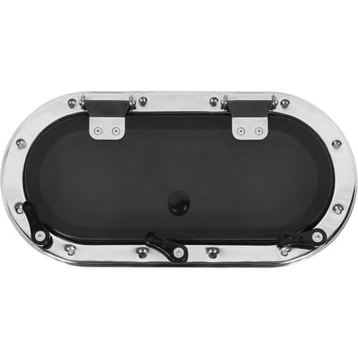 Bootluik Ovaal Patrijspoortraam met Schakelaarhendel 16 X 8 inch Interne Opening UV-bestendig Waterdicht Dekluikraam black
