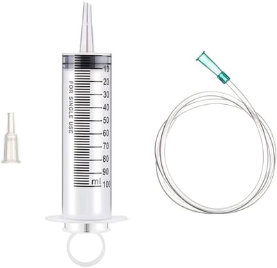Dailygoods- Plastic Spuit 100 ml - Dikke Cilinder - Hoogwaardig Kunststof - Duidelijke Meetmarkeringen - Geschikt voor Vloeistoffen - Afzonderlijk Verzegeld - Maatspuit