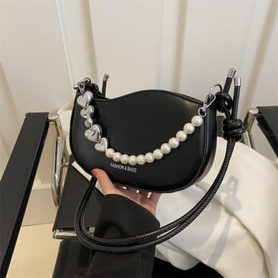 Sac à bandoulière style coréen pour femme, nouvelle niche, sac à bandoulière tendance à une épaule black