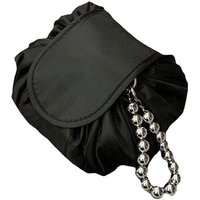 Vrouwen trekkoord cosmetische tas organizer reis toilettas opslag schouder make-up tas grote capaciteit beautycase waterdicht zwart
