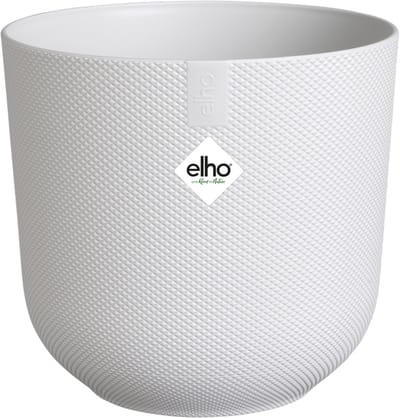 Elho Jazz Rond 30 Bloempot voor Binnen - Woondecoratie van 100% Gerecycled Plastic - Ø 29.5 x H 27.5 cm - Zijdewit