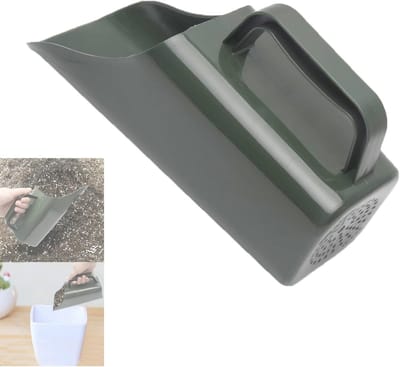 Thijox - Tuinschep, multifunctionele kleine plastic schep voor compost verplaatsen, potplanten, vetplanten, legergroen, slijtvast en valbestendig tuin