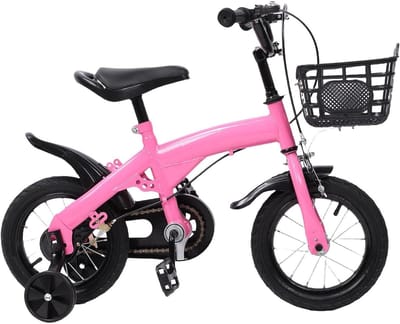 Kinderfiets - Loopfiets Meisjes - Leren Fietsen - Met Zijwieltjes - 12 Inch - Roze