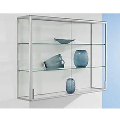 Wandvitrinekast, 1020 x 300 x 1020 mm, zilver