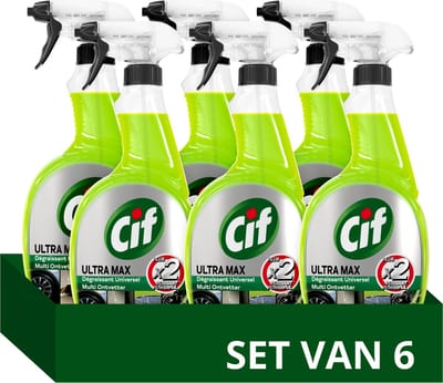 Cif Ultra Max - Degreasing Spray - Citroen -​ 6 x 750ml - Voordeelverpakking