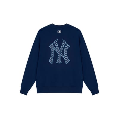 MLB SS24 New York Yankees Effen Logo Losse Pasvorm Sport Crewneck Vroege Lente Sweatshirt Unisex sweatshirt Marineblauw 3AMTM0341-50NYS XS gray