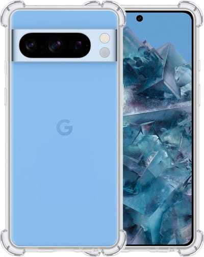 Hoesje - Geschikt voor Google Pixel 8 Pro - Sterk & Shockproof - Siliconen Shock Case - Hoes Cover - Telefoonhoes - Transparant