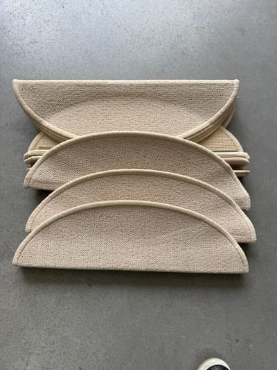 Cherchie Trapmatten Set – 15 stuks – Crème – 56x17x3,5 cm – Halfrond – Antislip Trapbescherming