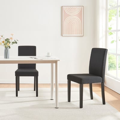 Eetkamerstoel set van 2 Hamburg eetkamerstoelen zwart [en.casa]