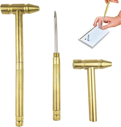 Mini Hamer - Multifunctioneel Gereedschap - Kleine Reparaties - Zes Gereedschappen - 15.6 cm - Goud