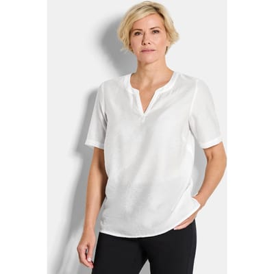 Onderhoudsarme blouse van seersucker - wit - Gr. 19 van Goldner Fashion