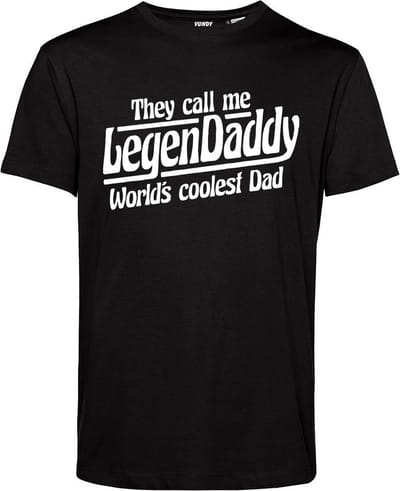 T-shirt Legendaddy World's Coolest Dad | Vaderdag | Vaderdag cadeau met tekst | Vaderdag cadeau | Zwart | maat XS