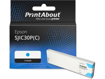 PrintAbout huismerk Inktcartridge SJIC30P(C) Cyaan Geschikt voor Epson