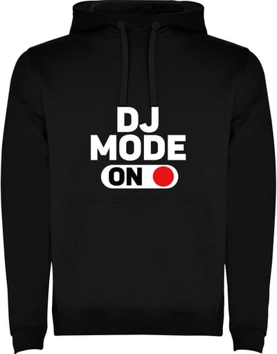 Zwarte Hoodie DJ Mode ON - DJ modus aan - Humor Maat M