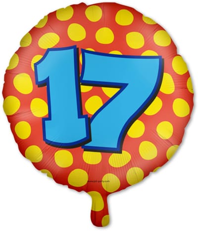 LUQ – Folie Ballon Happy Party 17 Jaar – Veelkleurig Design – Luxe Verjaardag Decor – Feest Versiering – Helium Ready