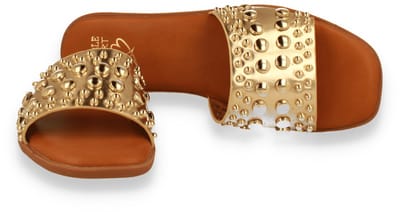 Double Heart Dames Slipper | Goud | Maat: 38