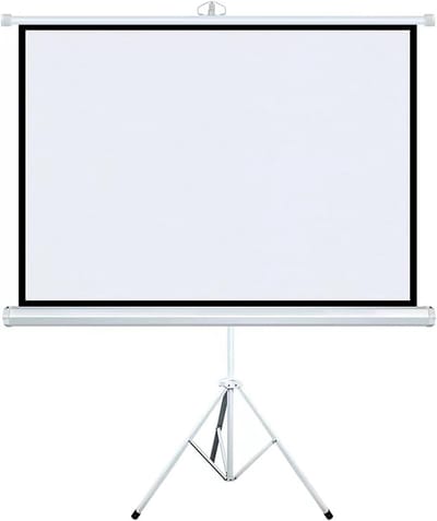 Projectiescherm met Statief - Draagbaar Scherm - Thuisbioscoop Creëren - Kreukvrij PVC Materiaal - 60 tot 72 Inch - Mat Wit