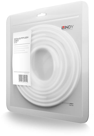 LINDY 47195 RJ45 Netwerkkabel, patchkabel CAT 6A S/FTP 3.00 m Wit Afgeschermd 1 stuk(s)