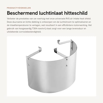 Dailygoods- Hitteschild Roestvrij Staal - Universele Luchtinlaat - Kegelfilterkap - Verbeterde Koude Luchtstroom - Eenvoudige Installatie - Geavanceerde Isolatie - Luchtfilter