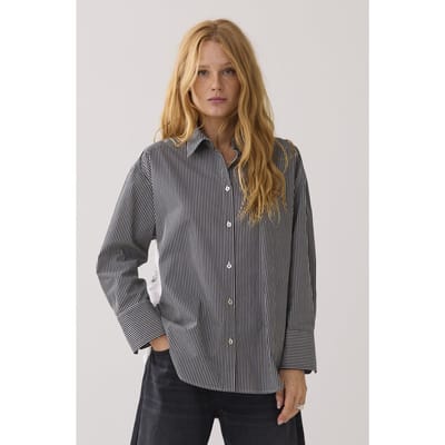 Summum Woman Blouse Big Flower Cotton Black Maat: 38 | Overhemden Outlet | Dames | Zwart