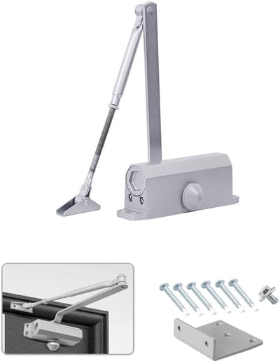 VT Goods - Hydraulische Lente Deur Closer - Automatische Deurstopper - Grijs - Aluminium - Sluitfunctie - Geschikt voor Kantoor en Thuis - 55 kg Deur