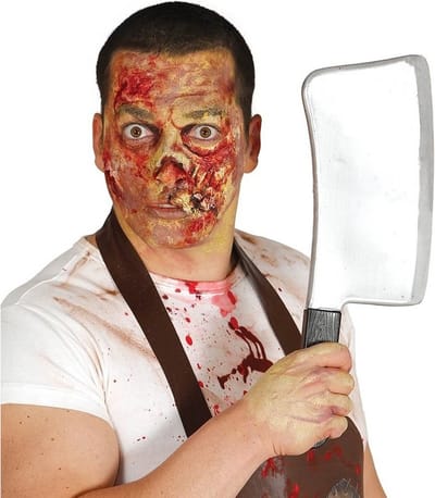 Plastic Halloween en horror thema hakmes - 40 cm - kunststof - messen en bijlen - wapens