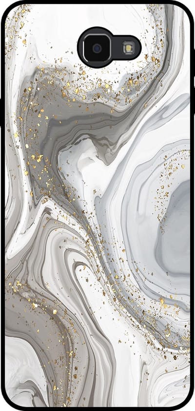 Smartphonica Telefoonhoesje Geschikt voor Samsung Galaxy J7 Prime met marmer opdruk - TPU backcover case marble design - Zilver geschikt voor Samsung Galaxy J7 Prime