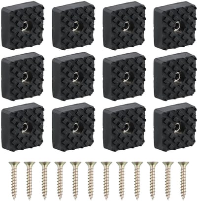 Dailygoods- Rubberen Voetjes - 12 Stuks - Schroefbaar - Antislip - Meubelglijders - Hoogwaardig PVC - 30 x 30 x 10 mm