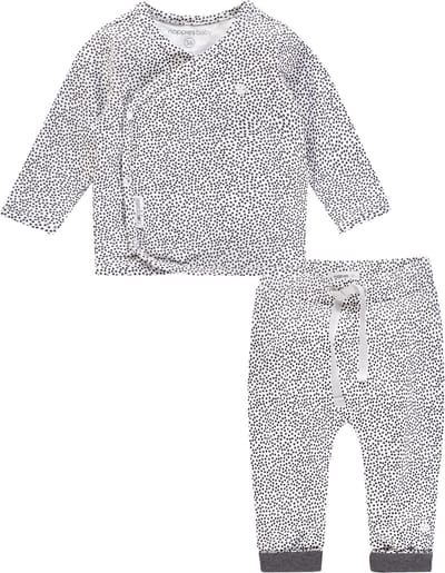 Noppies - Kledingset - 2 delig - Kirsten Wit met stippen - Overslagshirt Hannah - Maat 50