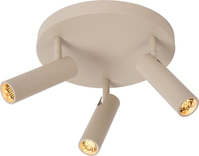 Lucide GRADO - Plafondspot (Plafondlamp) - Ø 25 cm - 3xGU10 (MR11) - Taupe