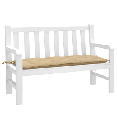 vidaXL - Tuinbankkussen - 120x50x7 - cm - stof - gemêleerd - beige