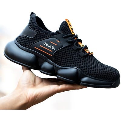 Chaussures d'été d'assurance travail pour hommes, anti-écrasement, anti-perforation, sûres, respirantes et antidérapantes, chaussures décontractées tendance 47 jaune