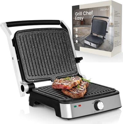 Elektrische Grill Panini Toaster - Contactgrill Bakplaat - Snel Grillen Tosti's - 2-in-1 Functie Uitklapbaar - 29 x 232 cm