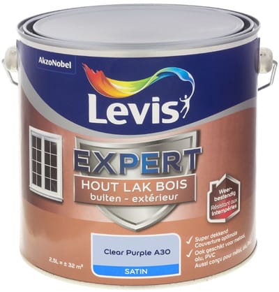 Levis - Expert Hout Lak Buiten Satin Mix - Clear Purple A30 - Mengverf - 2,5 L