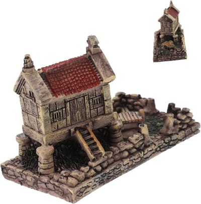 Miniatuur Huisje - Tuindecoratie Beeldje - Micro Landschap - Hars Materiaal - 8 cm Breed - Gekleurd
