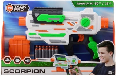 Tack Pro Blaster Pistool Scorpion 43 Cm Wit/groen 15-delig