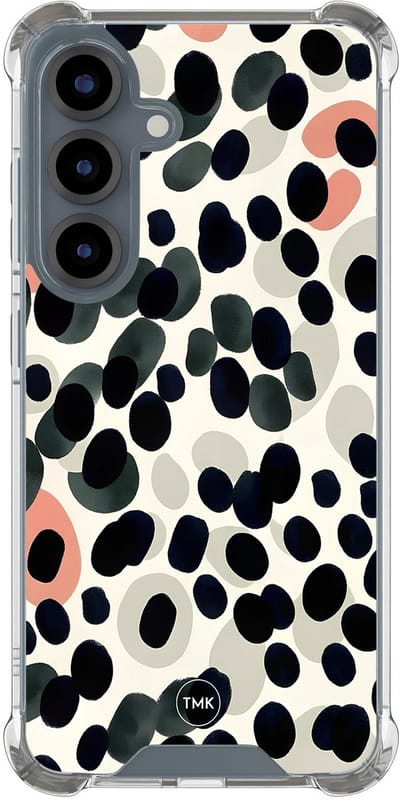 Shockproof hoesje geschikt voor Samsung Galaxy S25 - Modern dots - Schokbestendig - Verhoogde randen - TPU case - Extra Sterke Back Cover - Gestipt - Transparant, Multi