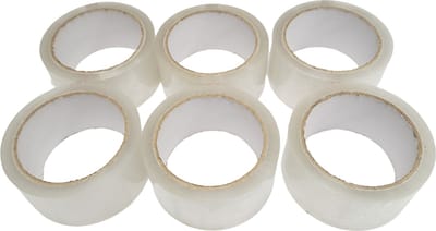 6 x Soepele Acryl Webshop Tape Transparant Gemakkelijk Af Te Rollen Goedkope Hotmelt Verpakkingstape