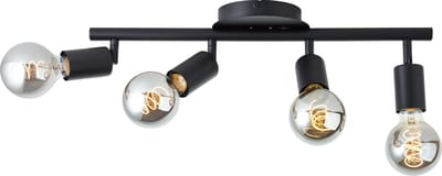 Brilliant lamp Tiffany spotlight buis 4-lamps zwart mat zwart 4x A60, E27, 28 W