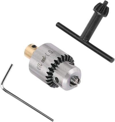 Taper Mounted Chuck en Wrench voor Mini Metaal Draaibank en Elektrische Boormachine, Geschikt voor 1/8 Inch Motoras, Precisie Gereedschap voor Draaien en Boren