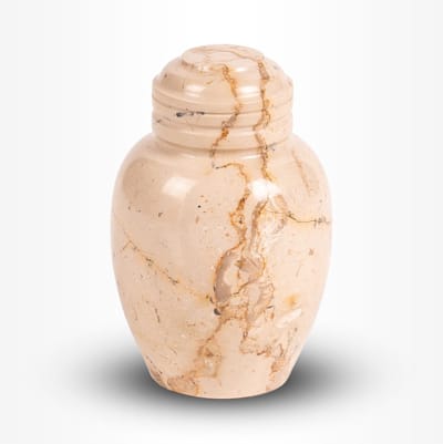 Natuursteen Urn Mini 80 ml Beige Creme - Urn voor Menselijke As - Crematie Urn voor As Volwassenen