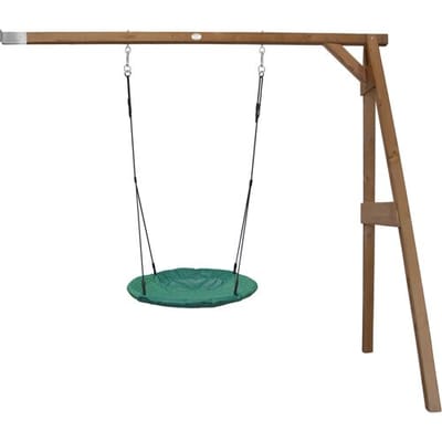 AXI Summer Nestschommel met frame van hout in Bruin - Aanbouwschommel - FSC hout - Schommel met muurbevestiging, 1 nest schommel en 2 grondankers - Schommelset voor kinderen - 10 jaar Garantie!