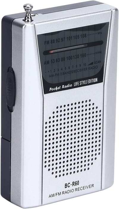 Noodradio - AM FM Radio - Radio op Batterijen - Kleine Draagbare Radio - Batterij Radio - Radio op Batterijen voor Rampen - Noodradio - Zakradio - Met Koptelefoonaansluiting - 9.6*5.8*2.3cm