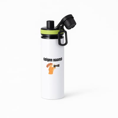 Hacebo® - fotograaf vrouw met eigen naam waterfles met draaidop groen - Fotograaf - fotografen - leuk cadeau voor iemand die houd van foto's maken - cadeau - kado - water fles - 850ML