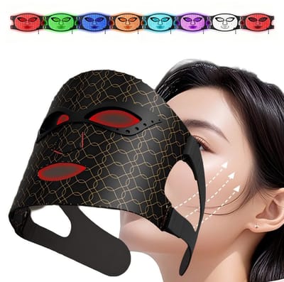 IBETTERTEC - Dermaroller - Kosmetisch behandelapparaat - 8-kleuren LED masker - Roodlichttherapie - Microdermabrasie apparaat - LED gezichtsmasker - Lichttherapie masker - Draadloos LED gezichtsmasker - Huidverzorging voor thuis