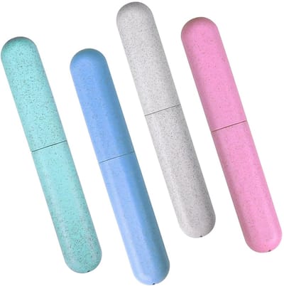 Dailygoods- Tandenborsteletui 4 Stuks - Draagbare Tandenborstelhouder - Ruimtebesparend - Kunststof - Eenvoudig Ontwerp - Geschikt voor Reizen