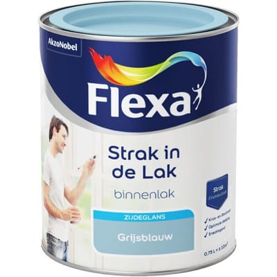 Flexa - Strak In De Lak Binnenlak Zijdeglans - Grijsblauw - 750 Ml